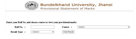 bu university jhansi result|Enter your Roll No. and choose course to view your provisional .